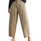 Mini Checker Pattern Barrel Pants