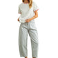 Mini Checker Pattern Barrel Pants