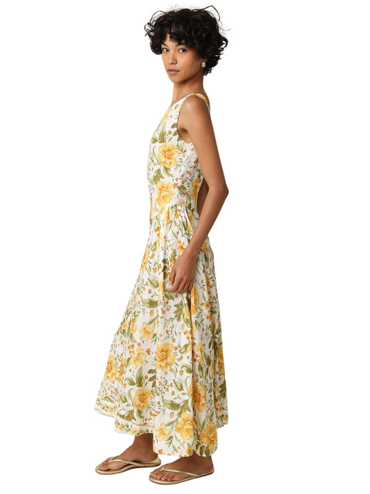 Jayda Floral Scoop Neck Midi Dress