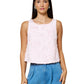 Floral Jacquard Sleeveless Top - Pink