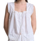 Eyelet Trim Detailed Sleeveless Top