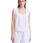 Eyelet Trim Detailed Sleeveless Top