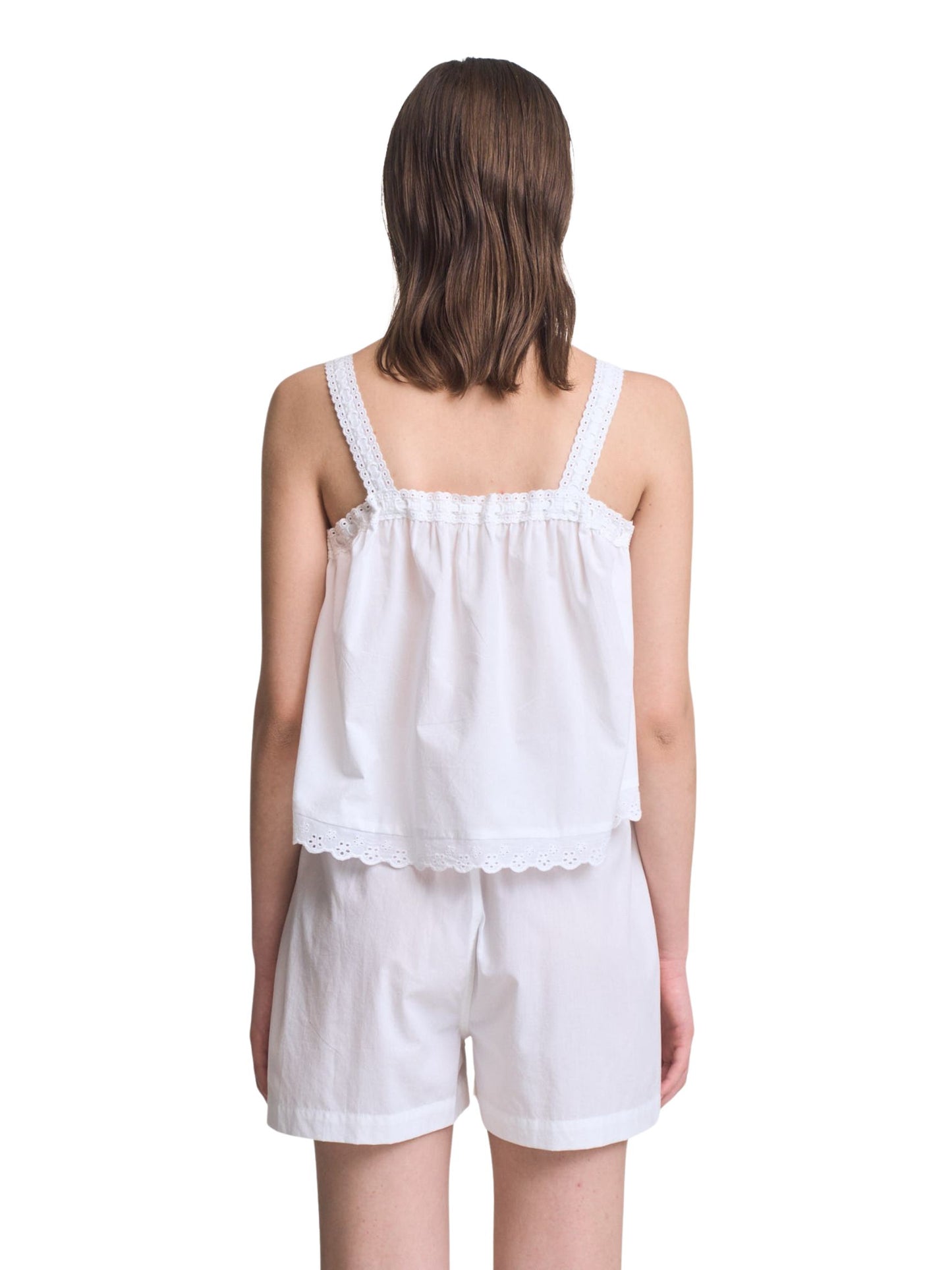 Lace Up Eyelet Trim Tank