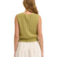 Floral Knitting Button Down Vest Top