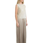 Textured Satin Elastic Waist Pants