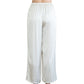 Textured Satin Elastic Waist Pants