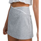 Scuba Contrast Piping High Waisted Mini Skort