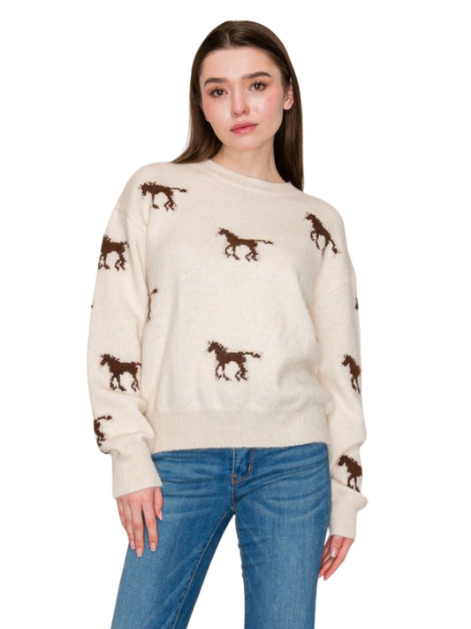 Horse Penny Pattern Sweater