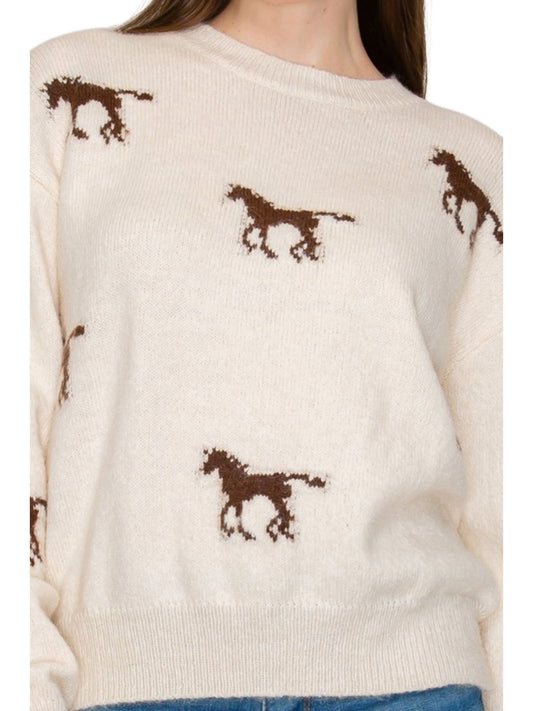 Horse Penny Pattern Sweater