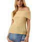 Off Shoulder Short Sleeve Sweater Top