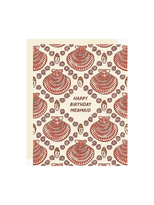 Happy Birthday Mermaid Shell Card