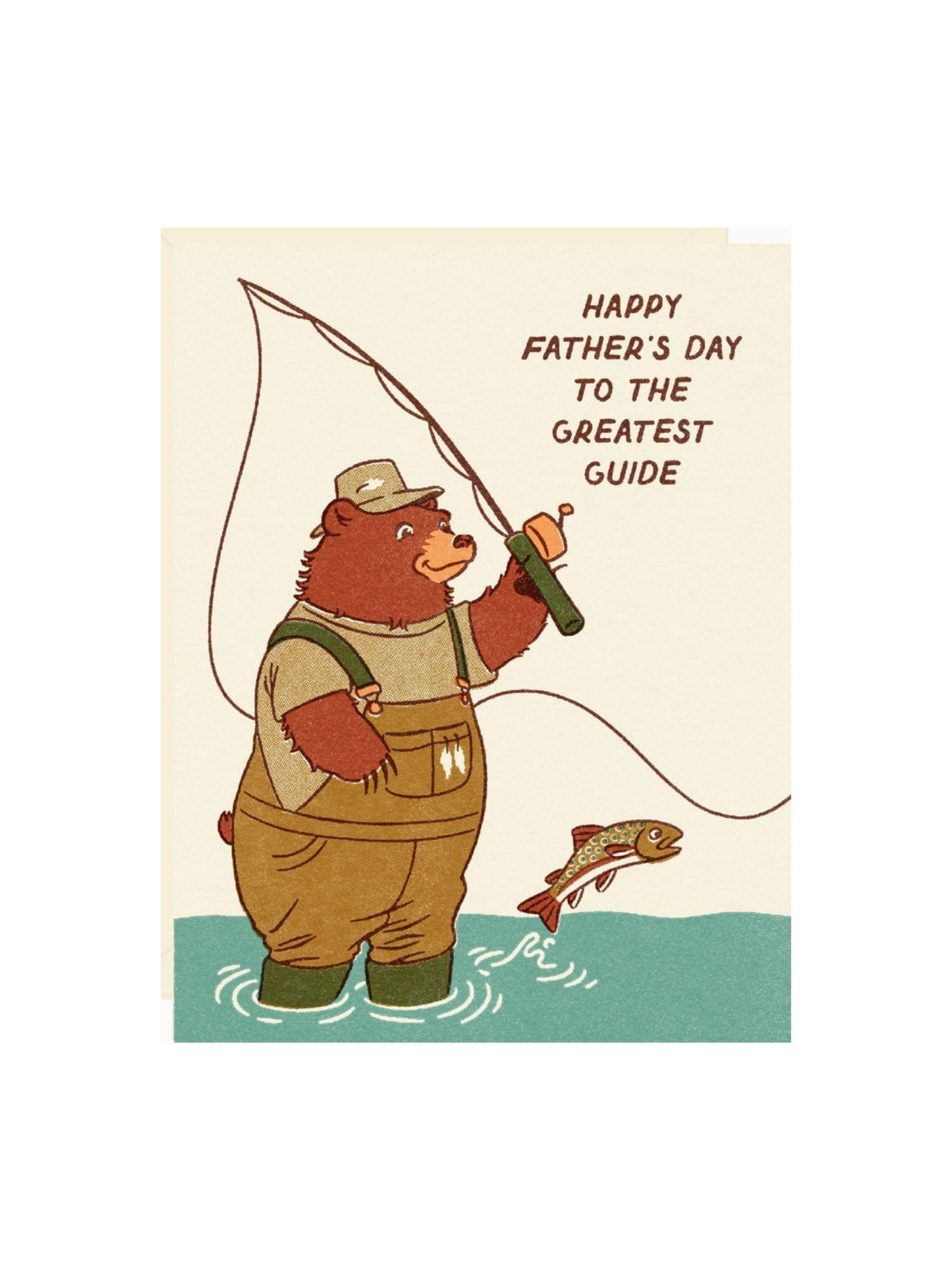 Fly Fishing Bear Father's Day Card