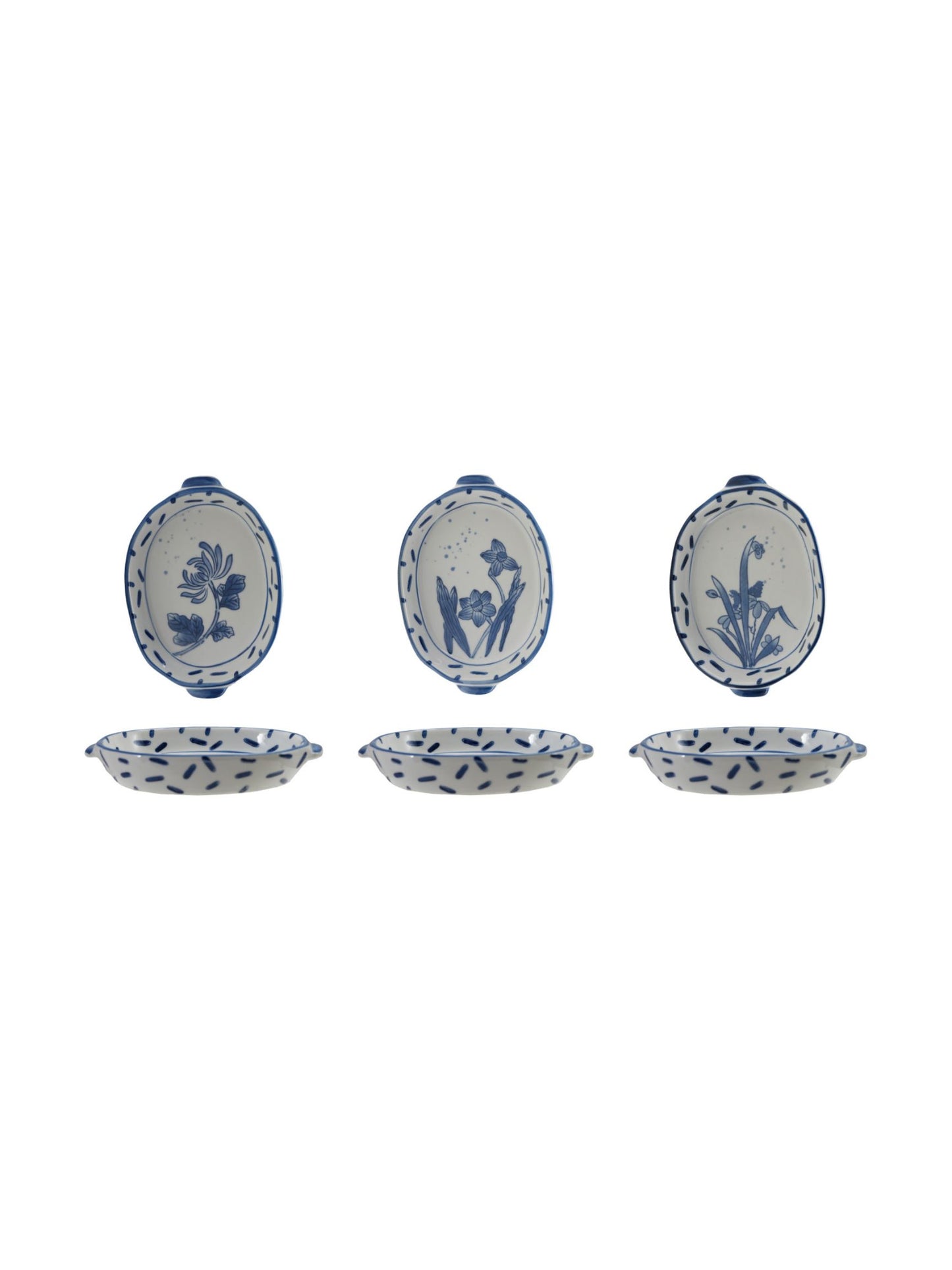 Hand-Painted Stoneware Baker with Handles