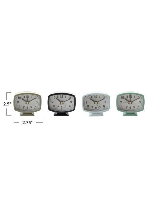 Metal Footed Alarm Clock, 4 Colors (Battery Included)