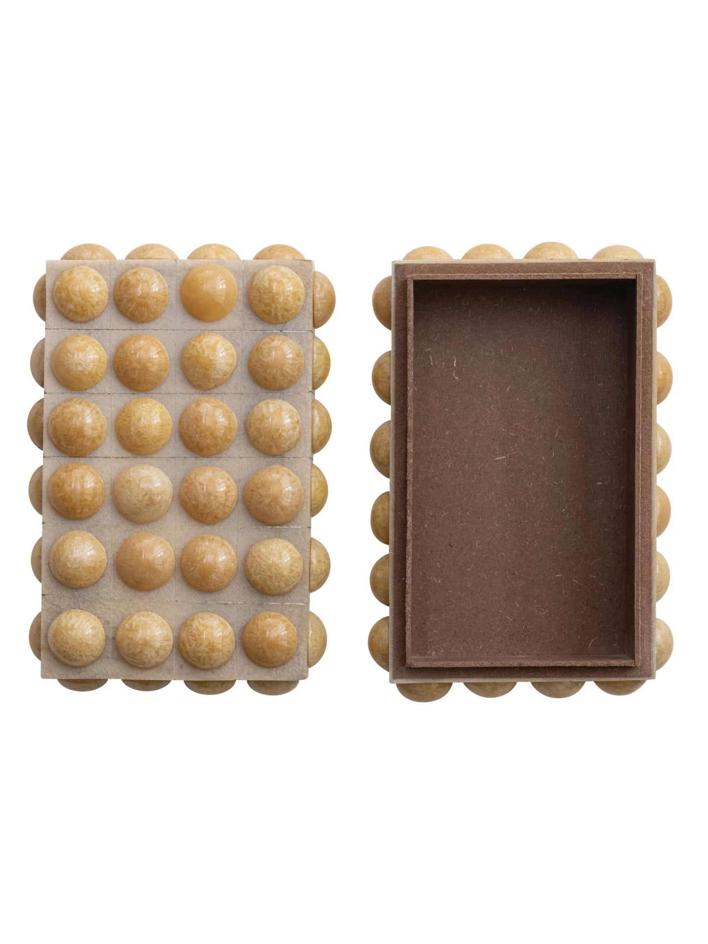Handmade Marbled Resin Bobbin Box - Cream