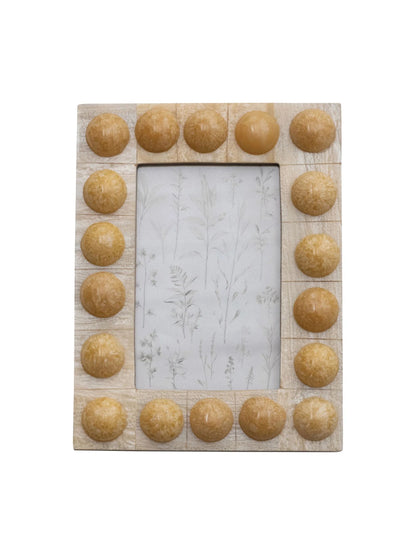 Handmade Marbled Resin Bobbin Photo Frame - 4x6 Photo