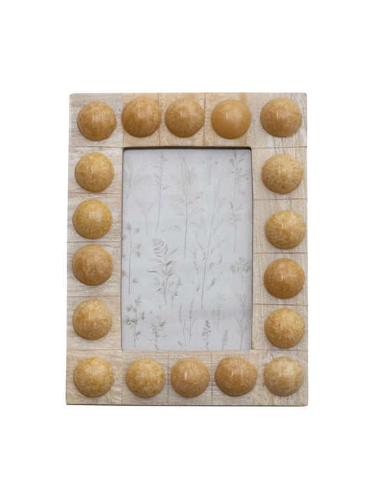 Handmade Marbled Resin Bobbin Photo Frame - 4x6 Photo