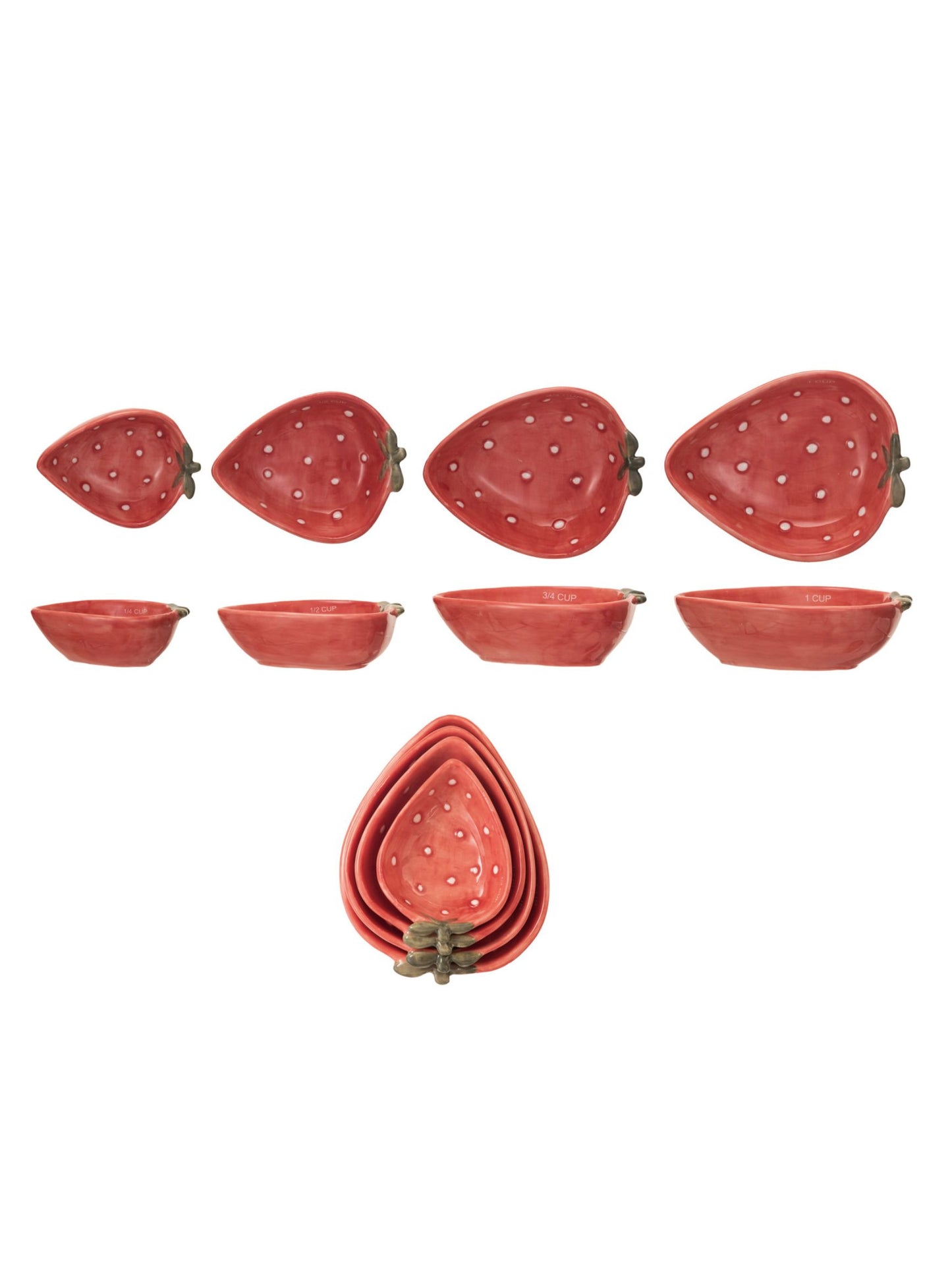 Stoneware Strawberry Measuring Cups