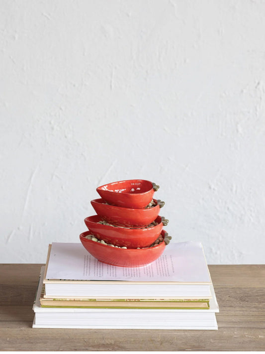 Stoneware Strawberry Measuring Cups