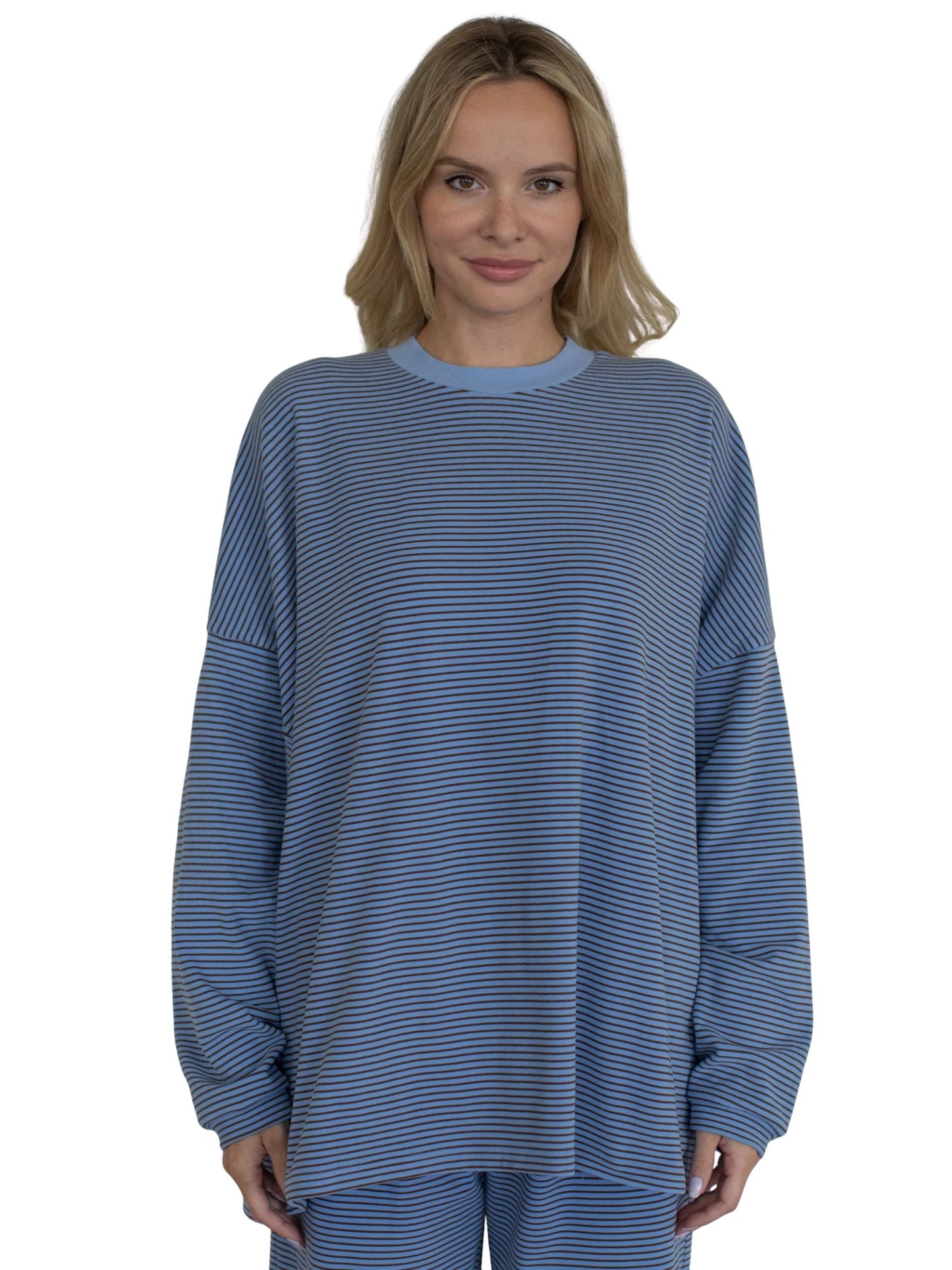 Claire Striped Fleece Top