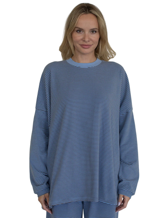 Claire Striped Fleece Top
