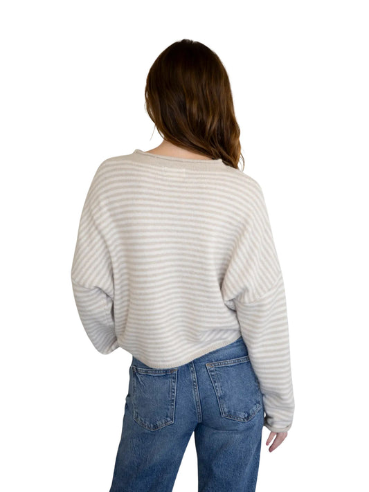 Piper Cardigan Mini Stripe - Cream