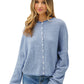 Piper Cardigan - Dusty Blue Stripe