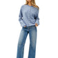 Piper Cardigan - Dusty Blue Stripe