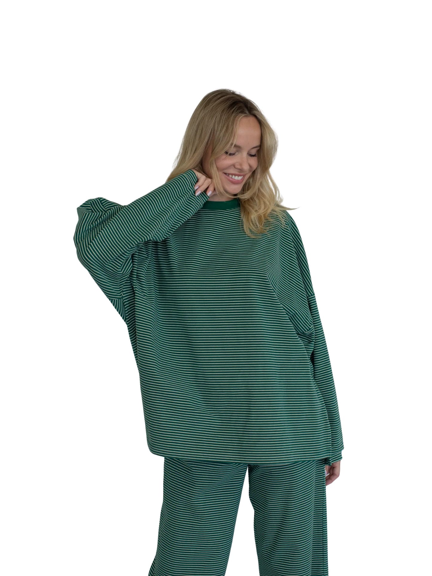 Claire Striped Fleece Top