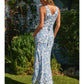 Floral Plunging Tie Back Maxi Dress