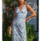 Floral Plunging Tie Back Maxi Dress