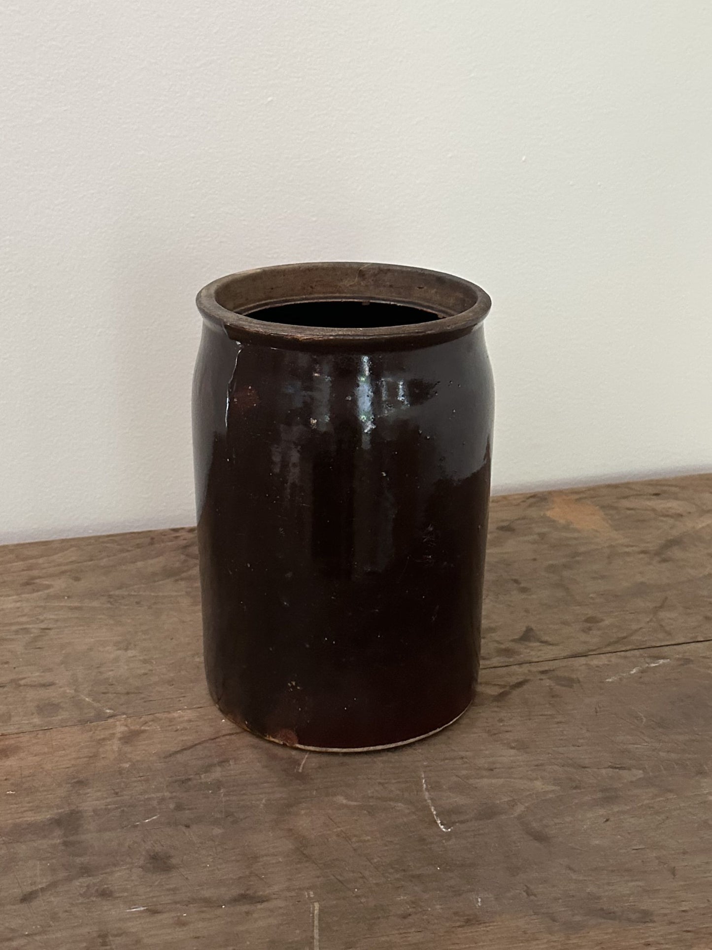 Vintage Tall Brown Crock - Pick Up Only