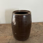 Vintage Tall Brown Crock w/ Line Detailing - Pick Up Only