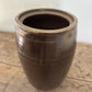 Vintage Tall Brown Crock w/ Line Detailing - Pick Up Only