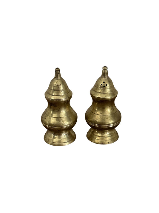 Vintage Brass Salt & Pepper Shakers
