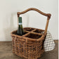 Vintage Wicker Bottle Basket Caddy - Pick Up Only