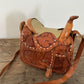 Vintage 1970s Hand-Tooled Leather Horse Saddle Purse