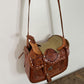 Vintage 1970s Hand-Tooled Leather Horse Saddle Purse