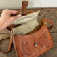 Vintage 1970s Hand-Tooled Leather Horse Saddle Purse