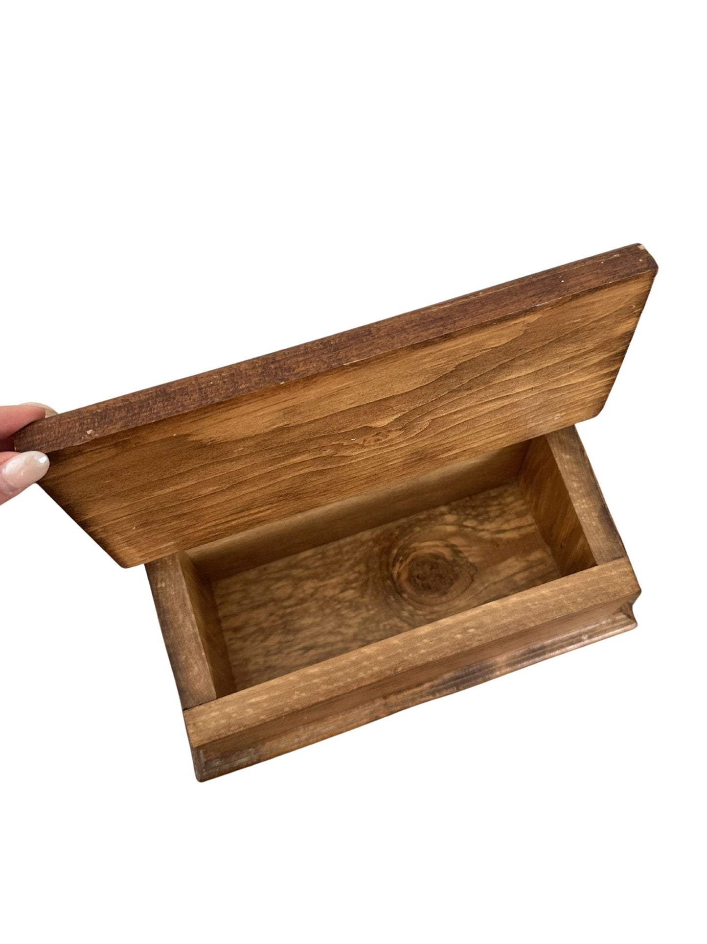 Vintage Wooden Hinged Storage Box - Pick Up Only