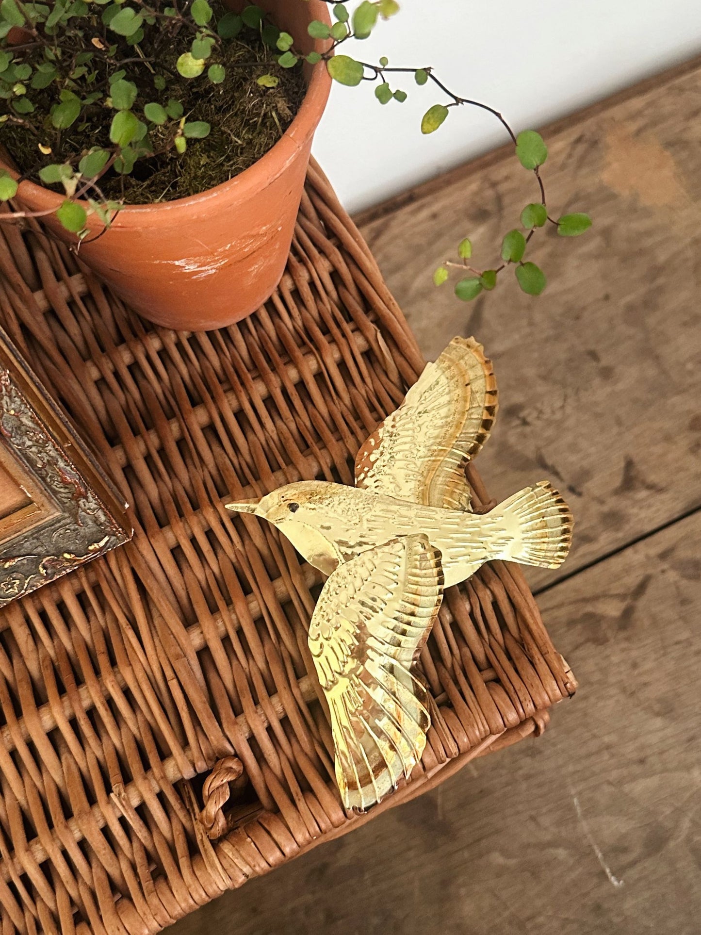 Vintage Brass Bird Wall Hanging