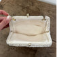 Vintage White Beaded Clutch