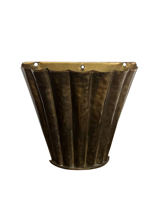 Vintage Brass Wall Pocket Planter
