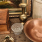 Vintage Glass Candle Holder w/ Scalloped Edge