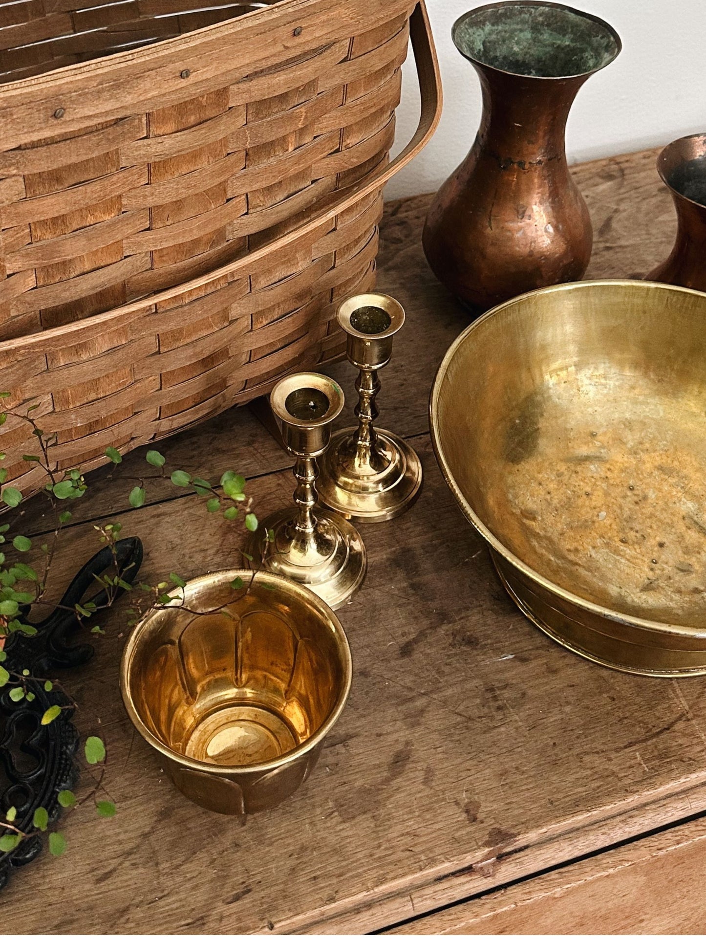 Vintage Solid Brass Candlestick Holder