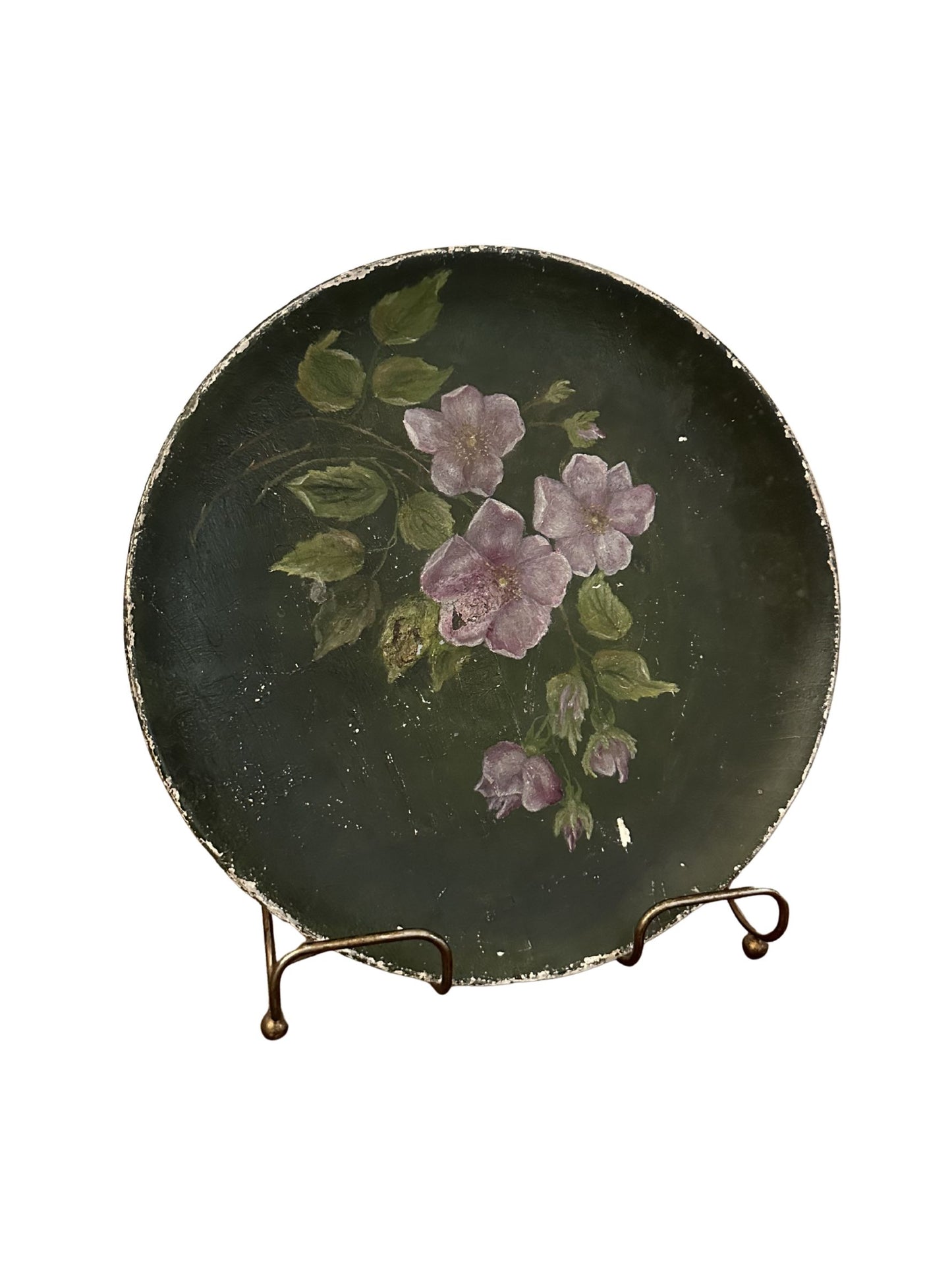 Vintage Oil Painted Plate