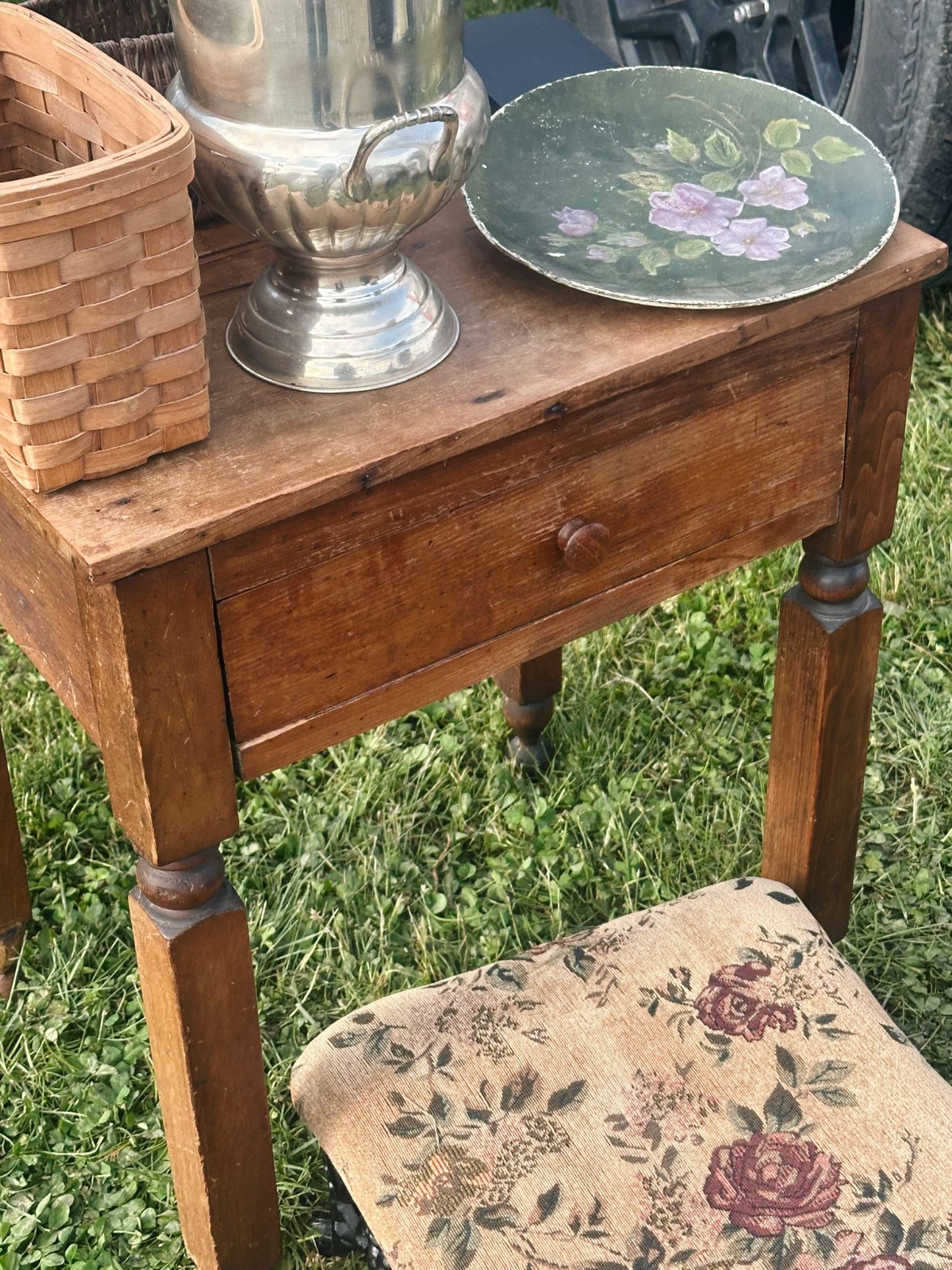 Vintage Oil Painted Plate