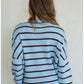 Piper Cardigan - Blue / Brown Stripe