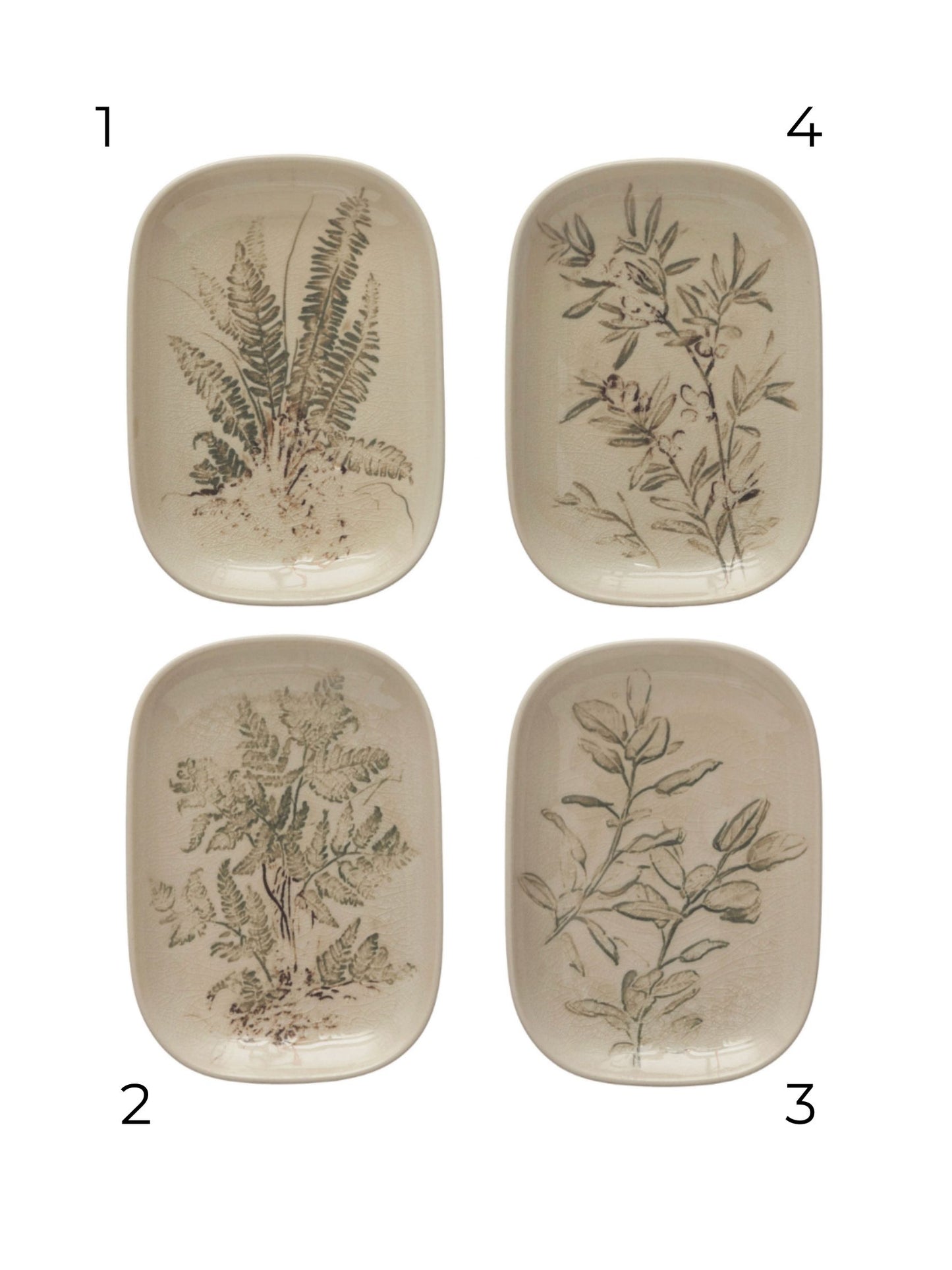 Debossed Floral Stoneware Dish