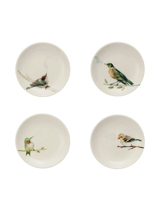 Stoneware Dish w/ Bird on Branch